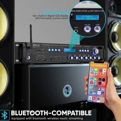 Bluetooth Amplifier Receiver 3000W Wireless Streaming Multi-Channel Audio<Pyle Best
