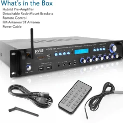 Bluetooth Amplifier Receiver 3000W Wireless Streaming Multi-Channel Audio<Pyle Best