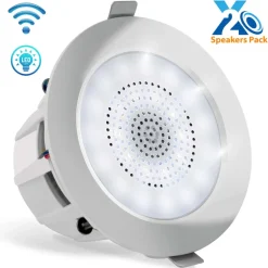 Bluetooth Ceiling Speakers 160W LED Lights Aluminum Frame<Pyle Hot