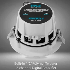 Bluetooth Ceiling Speakers 160W LED Lights Aluminum Frame<Pyle Hot