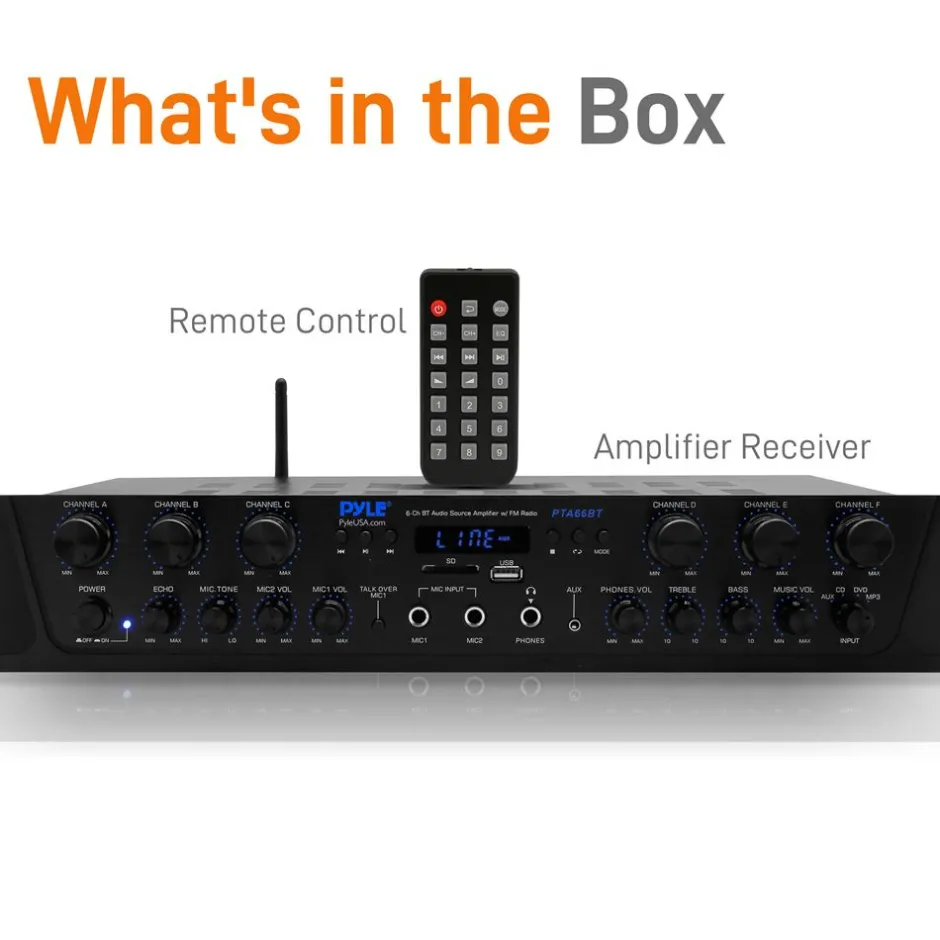 Bluetooth 6-Channel Amplifier with Radio and USB<Pyle Sale