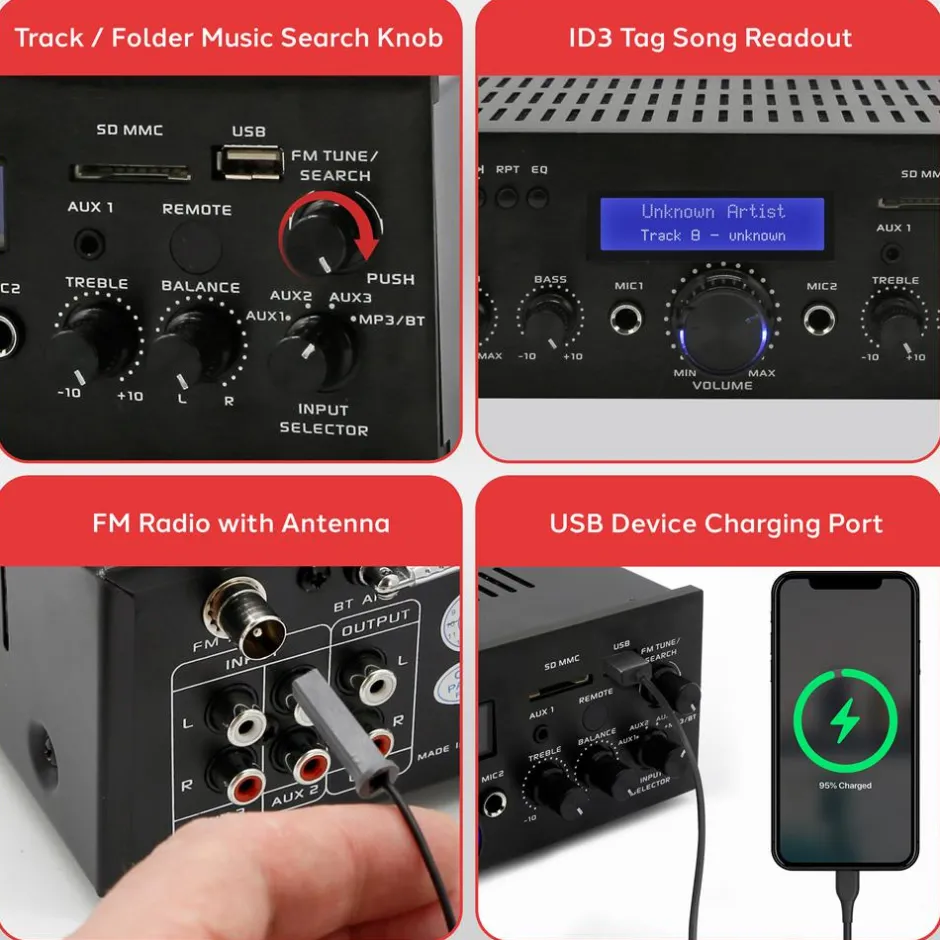 Bluetooth Home Stereo Amplifier Receiver<Pyle Sale