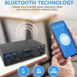 Bluetooth Home Theater Amplifier 800W 4-Channel Compact Design<Pyle New