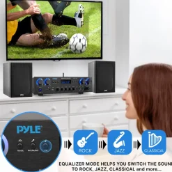 Bluetooth Home Theater Amplifier 800W 4-Channel Compact Design<Pyle New