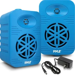 Bluetooth Indoor/Outdoor Speakers 300W Waterproof 4" 2-Way Blue<Pyle Online