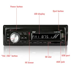 Bluetooth Marine Stereo Kit, Hands-Free, Waterproof Speakers, CD/MP3/USB/SD<Pyle Online