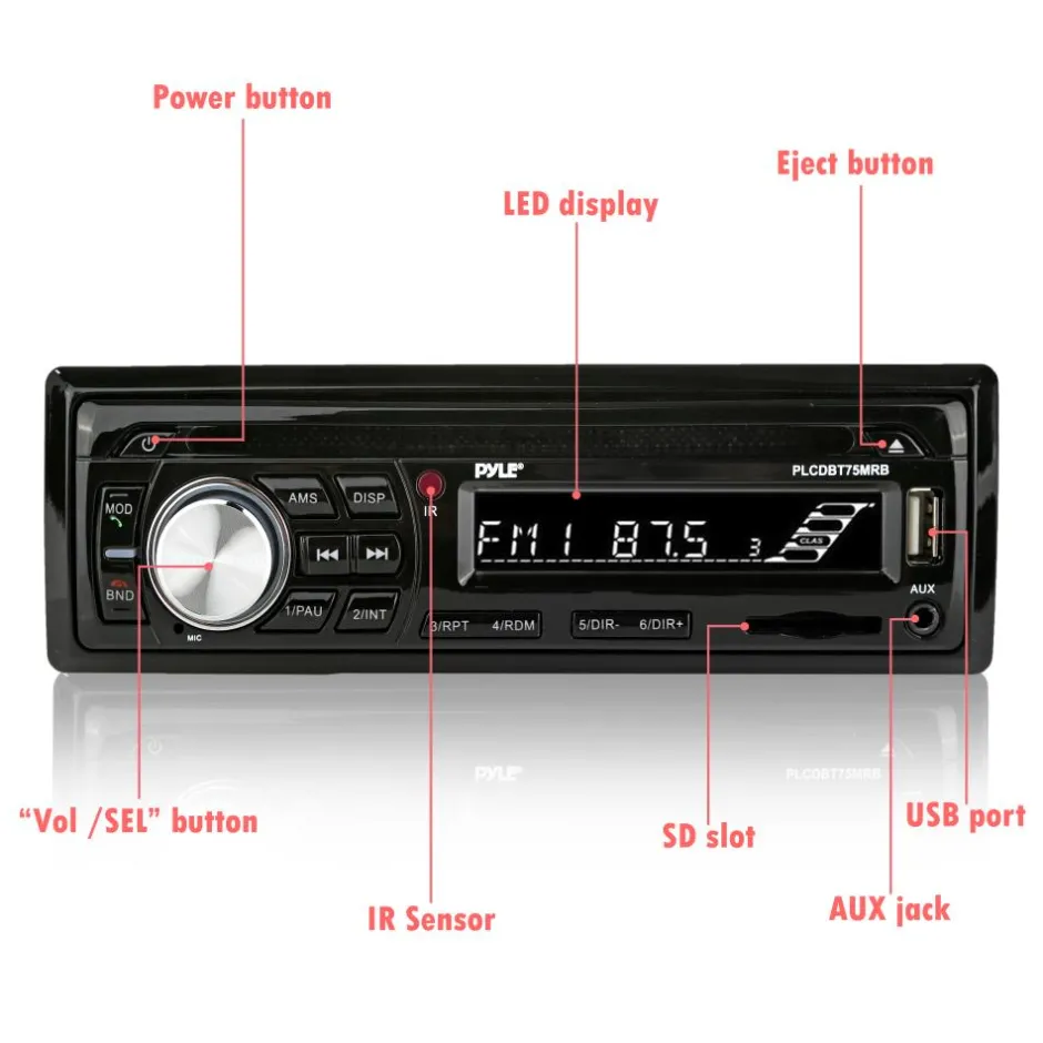 Bluetooth Marine Stereo Kit, Hands-Free, Waterproof Speakers, CD/MP3/USB/SD<Pyle Online