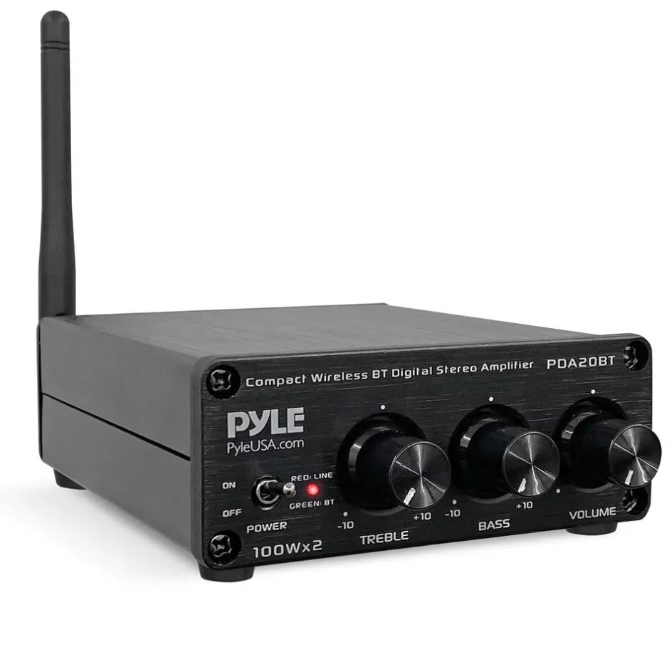 Bluetooth Mini Audio Amplifier 200W Aluminum Compact Wireless Streaming<Pyle Outlet