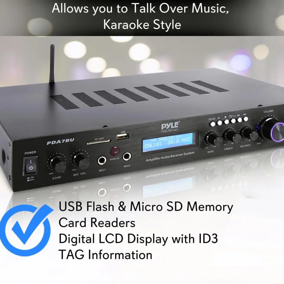 Bluetooth Radio Receiver & Amplifier<Pyle