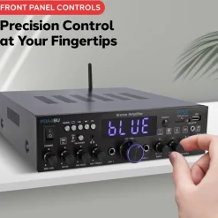 Bluetooth Stereo Amplifier 200W Wireless Streaming Optical/Phono/Coaxial<Pyle