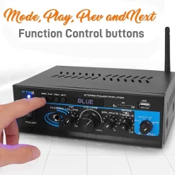 Bluetooth Stereo Amplifier 2x40W USB/SD/FM/AUX Inputs, Remote Control<Pyle Outlet