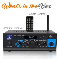 Bluetooth Stereo Amplifier 2x40W USB/SD/FM/AUX Inputs, Remote Control<Pyle Outlet