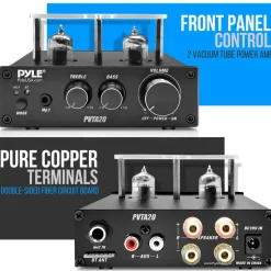 Bluetooth Tube Amplifier 600W Power Dual Vacuum Tubes Aluminum<Pyle New