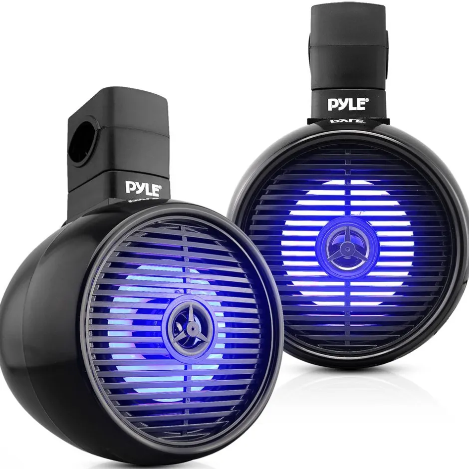 Bluetooth Waterproof Marine Speakers 300W LED 8" 2-Way System<Pyle Clearance