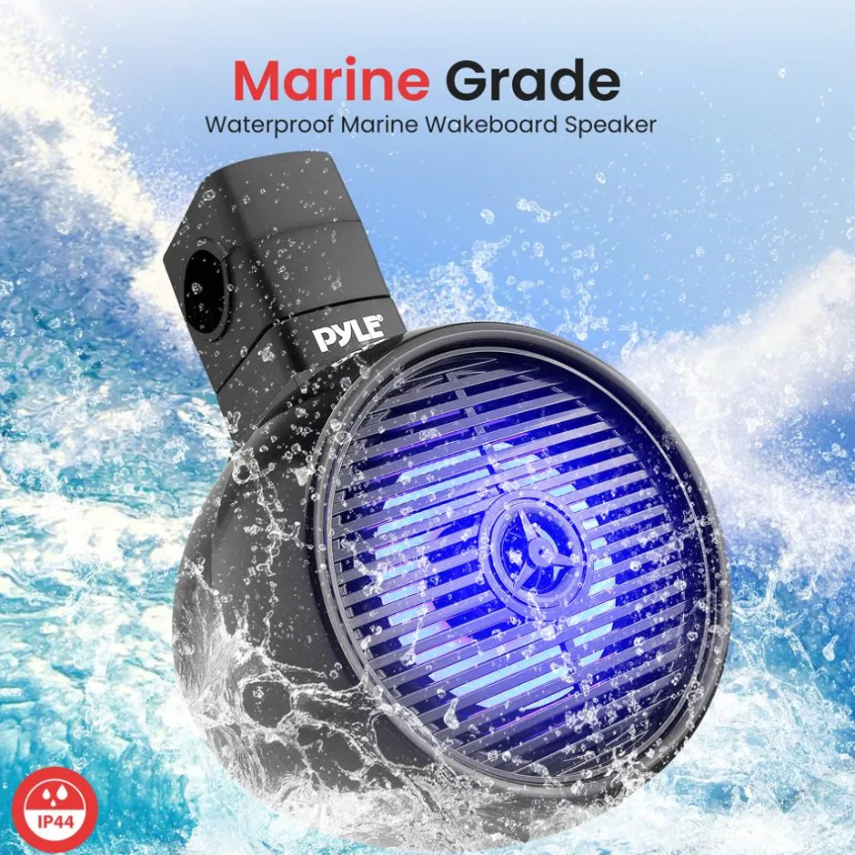 Bluetooth Waterproof Marine Speakers 300W LED 8" 2-Way System<Pyle Clearance