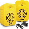 Bluetooth Waterproof Speakers 300W 4" 2-Way Polymer Tweeter Yellow<Pyle Online