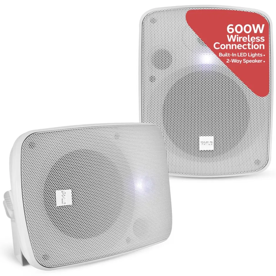 Bluetooth Waterproof Speakers 600W Marine Grade White<Pyle Sale