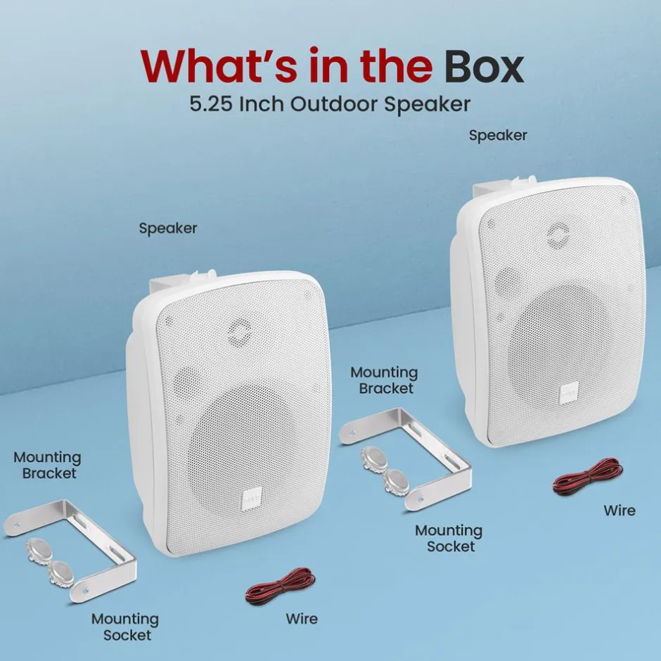Bluetooth Waterproof Speakers 600W Marine Grade White<Pyle Sale