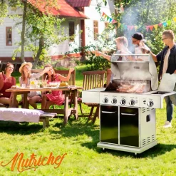 5-Burner Propane Gas Grill, 52,000 BTU, Stainless Steel, Easy Clean<NutriChef Online