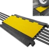 Cable Protector Ramp 33000lbs Support 5-Channel Yellow Flip-Open Cover<Pyle Outlet