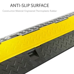 Cable Protector Ramp 33000lbs Support 5-Channel Yellow Flip-Open Cover<Pyle Outlet