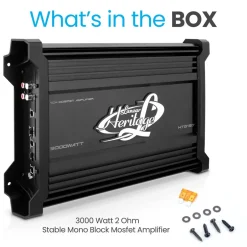 Car Audio Amplifier 3000W Monoblock MOSFET Nickel Plated RCA Input<Lanzar Hot
