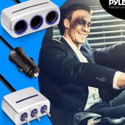 Car Cigarette Lighter Multiplier 3-Port Power Control 12V-24V<Pyle Discount