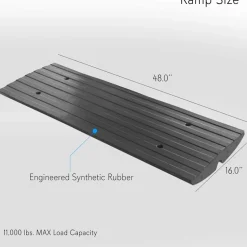 Car Driveway Ramps 3-Pack, Heavy Duty Rubber, 12ft Length, Waterproof<Pyle