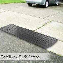 Car Driveway Ramps 3-Pack, Heavy Duty Rubber, 12ft Length, Waterproof<Pyle
