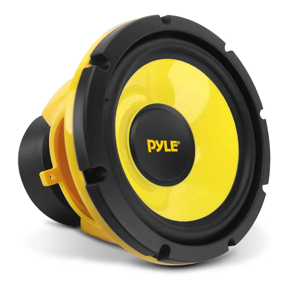 Car Midbass Speaker 400W 8" Poly Woofer Yellow<Pyle Outlet