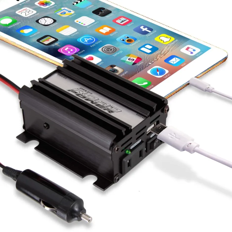 Car Power Inverter 100W USB Charger 12V DC to 110V AC Adapter<Pyle Hot