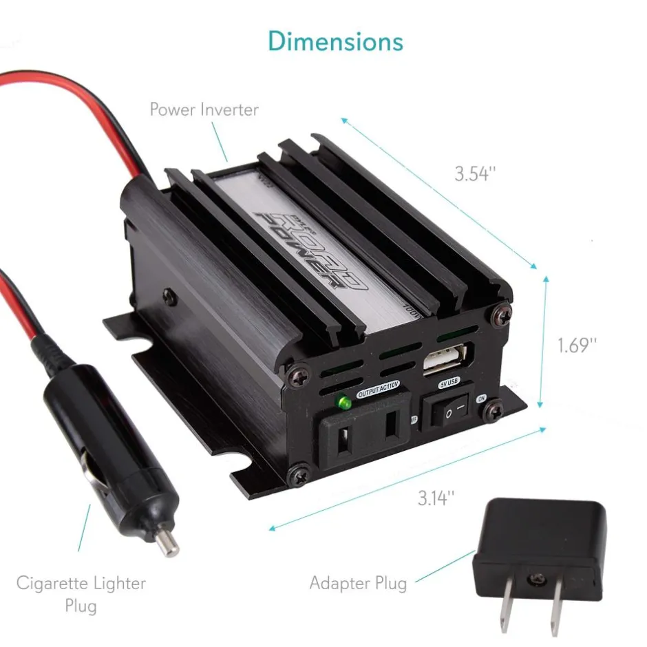 Car Power Inverter 100W USB Charger 12V DC to 110V AC Adapter<Pyle Hot