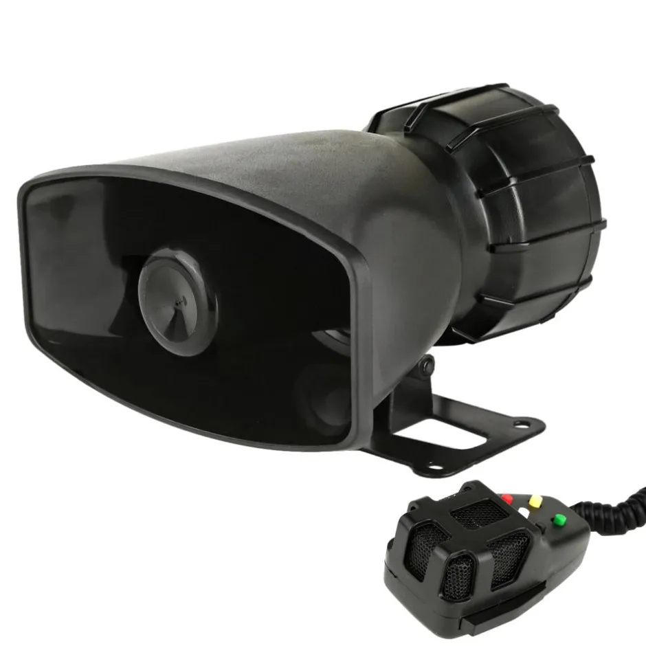 Car Siren Horn System 30W 5 Tones PA Mic Durable ABS<Pyle New