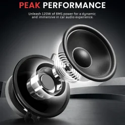 Car Stereo Speakers 120W Low Distortion Coaxial 3.5