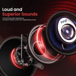 Car Stereo Speakers 120W Low Distortion Blue Poly Cone 3.5