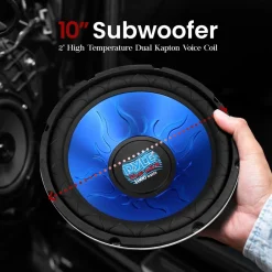 Car Subwoofer 1000W Power Dual Voice Coil Blue Injection Molded Cone<Pyle Clearance