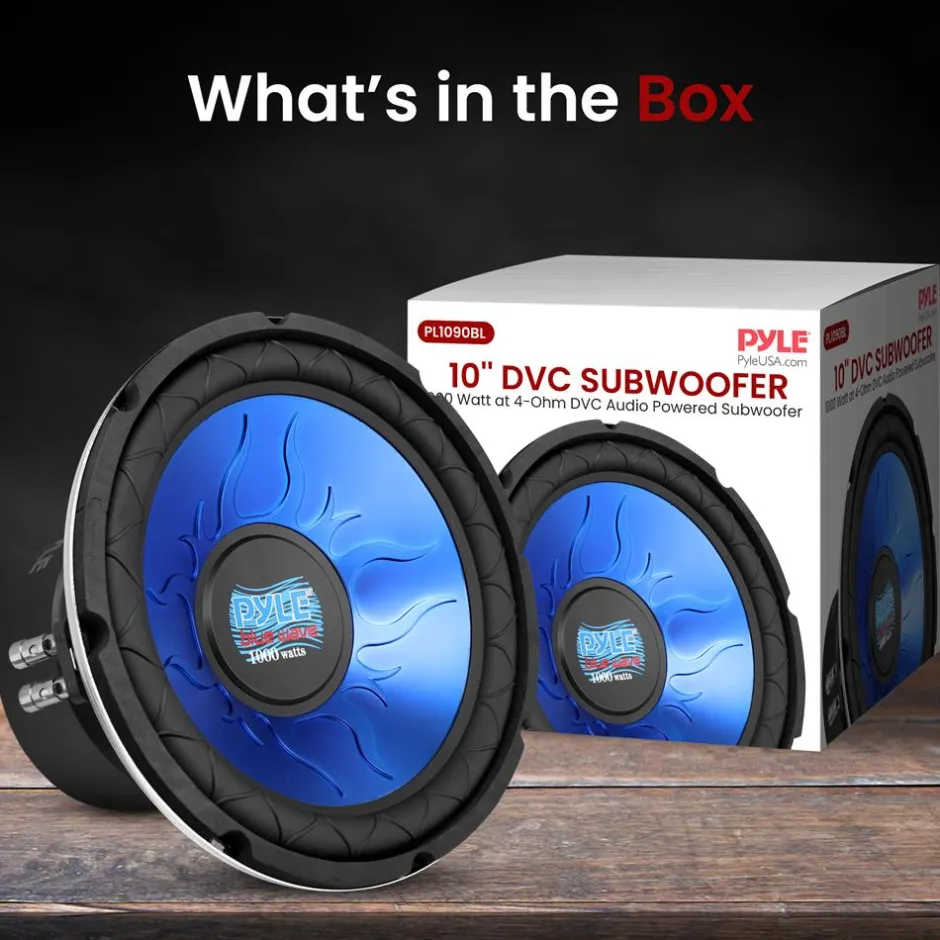 Car Subwoofer 1000W Power Dual Voice Coil Blue Injection Molded Cone<Pyle Clearance