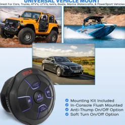 Car Wireless Bluetooth Audio Controller - Waterproof Marine Receiver Remote<Pyle