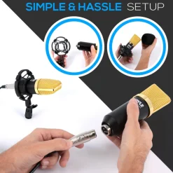 Cardioid Condenser Mic Kit - Crisp Audio, Large Diaphragm, Easy Setup<Pyle
