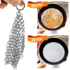 Cast Iron Cleaner - Cuts Cleaning Time - Stainless Steel Chainmail<NutriChef Clearance
