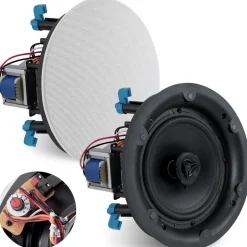 Ceiling Speaker 600W Stereo Sound 8" 2-Way White<Pyle Online
