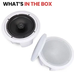 Ceiling Wall Speaker Pair 250W Deep Bass 8