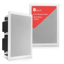 Ceiling Wall Speaker 400W Deep Bass 8" Woofer Flush Mount White<Pyle Outlet