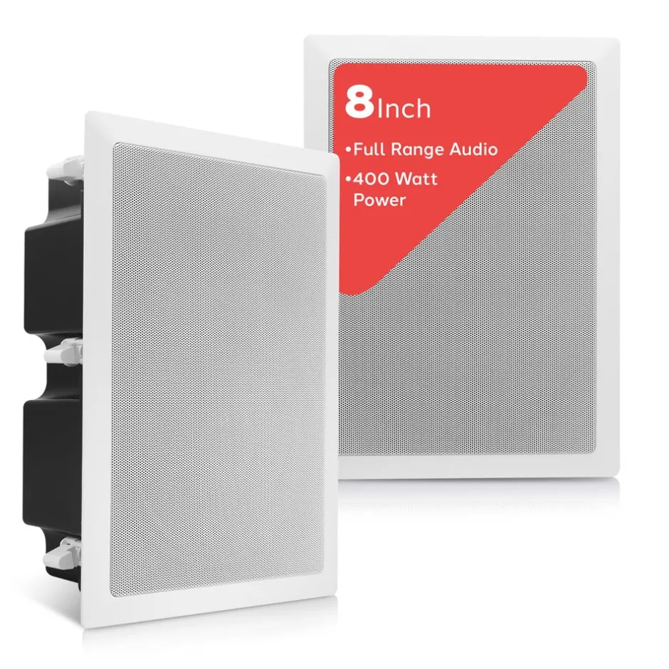 Ceiling Wall Speaker 400W Deep Bass 8" Woofer Flush Mount White<Pyle Outlet
