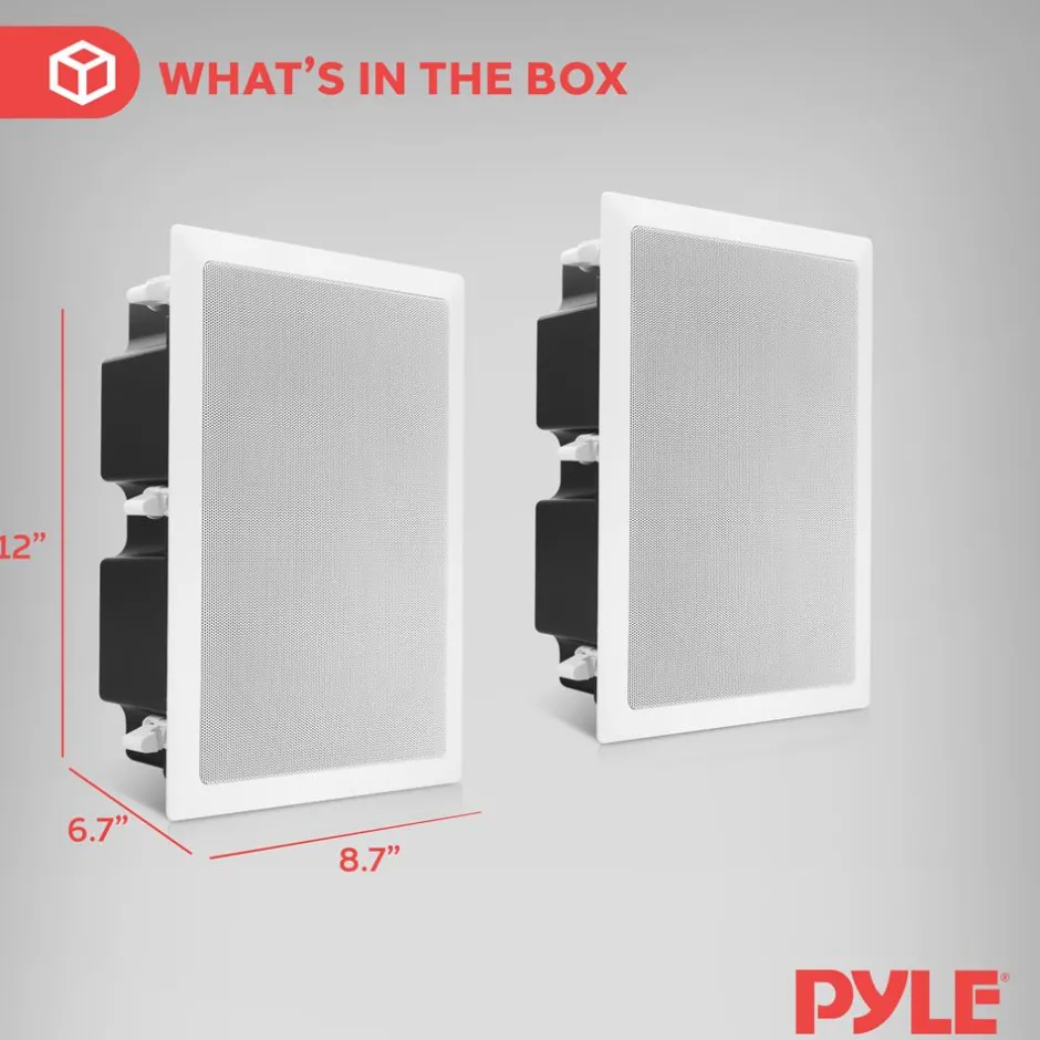 Ceiling Wall Speaker 400W Deep Bass 8" Woofer Flush Mount White<Pyle Outlet