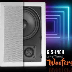 Ceiling Wall Speaker 400W Deep Bass 6.5" Enclosed System White<Pyle Hot