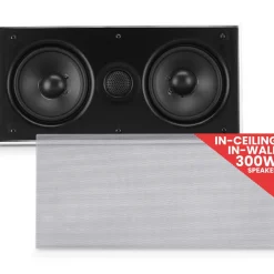 Ceiling Wall Speaker 300W Dual Woofers Titanium Tweeter White<Pyle New