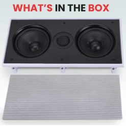 Ceiling Wall Speaker 300W Dual Woofers Titanium Tweeter White<Pyle New