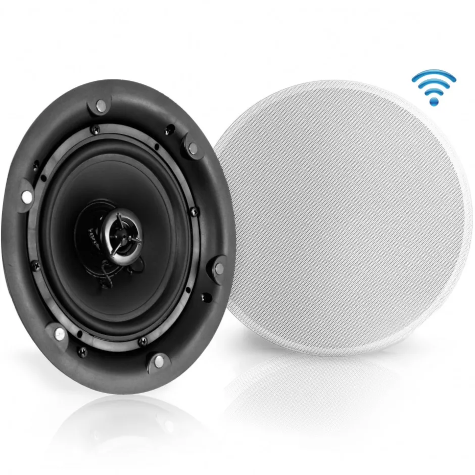 Ceiling/Wall Speaker System, Wireless Bluetooth, 300W, White<Pyle Sale