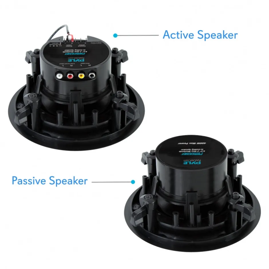 Ceiling/Wall Speaker System, Wireless Bluetooth, 300W, White<Pyle Sale